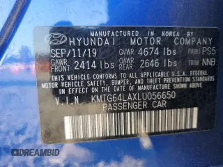 2020 Genesis G70 2.0T z VIN KMTG64LAXLU056650, wystawiony jako Copart lot #79948164 z przebiegiem 26 726 mil mil oraz Szkoda całkowita • Salvage title. Historia ofert i sprzedaży dostępna na DreamBid. Obrazek 13.