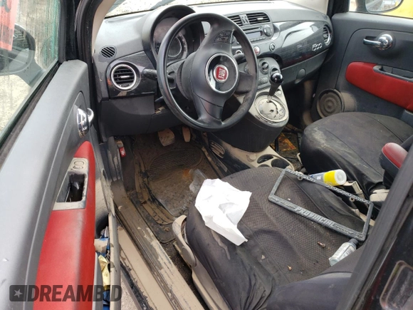 2013 FIAT 500 Pop with VIN 3C3CFFARXDT542148, listed as a Copart auction lot 52289095 with 0 mi miles and Non Repairable. Bid and sale history available at carsss.com. Image 8.