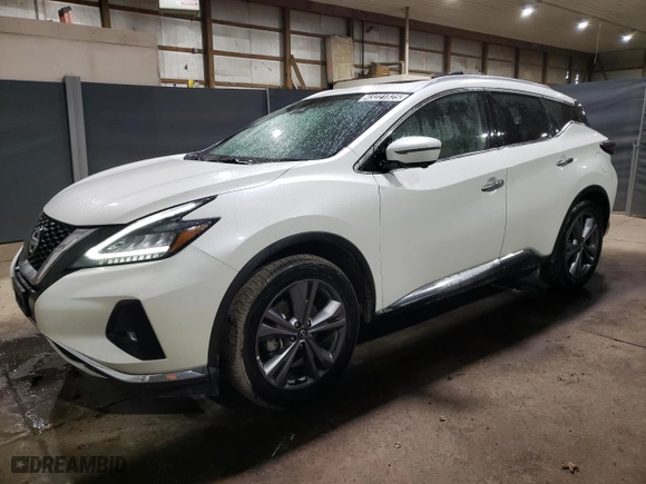 2023 Nissan Murano Platinum with VIN 5N1AZ2DJ8PC127625, listed as a Copart auction lot 43221825 with 66,476 mi miles and Salvage Title. Bid and sale history available at carsss.com. Image 1.