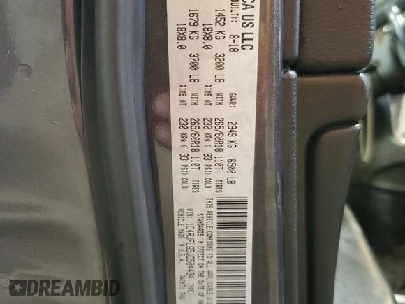 2018 Jeep Grand Cherokee Trailhawk with VIN 1C4RJFLG5JC504494, listed as a Copart auction lot 62953935 with 84,392 mi miles and Salvage title. Bid and sale history available at DreamBid. Image 13.
