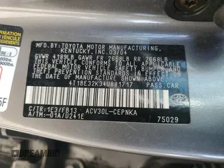 2004 Toyota Camry LE z VIN 4T1BE32K34U881717, wystawiony jako Copart lot #53731565 z przebiegiem Nie podano mil oraz Szkoda całkowita • Salvage title. Historia ofert i sprzedaży dostępna na DreamBid. Obrazek 12.