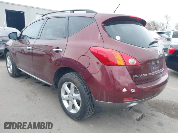 2009 Nissan Murano SL with VIN JN8AZ18WX9W132934, listed as a IAAI auction lot 41891283 with Not Provided miles and . Bid and sale history available at DreamBid. Image 3.