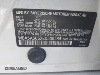2014 BMW 5 Series 528i with VIN WBA5A5C5XED509484, listed as a IAAI auction lot 42607996 with 114,172 mi miles and . Bid and sale history available at DreamBid. Image 9.