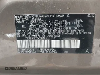 2012 Toyota RAV4 Limited с VIN 2T3DF4DV7CW196161, выставлен на аукционе IAAI как лот 42469616 с пробегом 256 251 миль миль и . История ставок и продаж доступна на DreamBid. Изображение 9.
