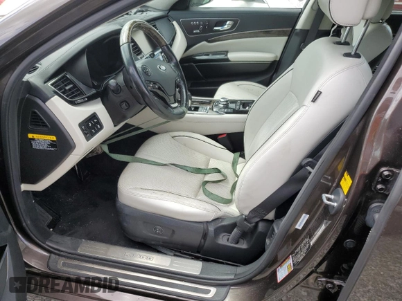 2015 Kia K900 Luxury with VIN KNALW4D48F6017602, listed as a Copart auction lot 74309814 with 0 mi miles and Salvage Title. Bid and sale history available at carsss.com. Image 7.