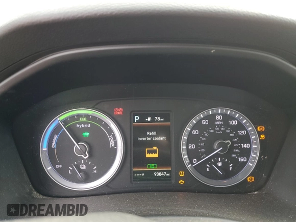 2018 Hyundai Sonata Hybrid SE with VIN KMHE24L39JA086798, listed as a Copart auction lot 42419605 with 93,847 mi miles and Clean Title. Bid and sale history available at carsss.com. Image 9.