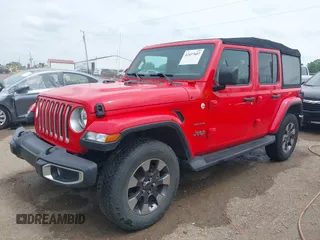 2018 Jeep Wrangler Unlimited Sahara z VIN 1C4HJXEG4JW316496, wystawiony jako IAAI lot #42437607 z przebiegiem 46 861 mil mil oraz . Historia ofert i sprzedaży dostępna na DreamBid. Obrazek 19.