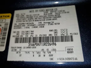 2018 Ford Fusion SE with VIN 3FA6P0H71JR226496, listed as a Copart auction lot 50301085 with 148,654 mi miles and Salvage Title. Bid and sale history available at carsss.com. Image 12.