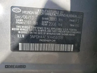 2014 Hyundai Elantra SE with VIN 5NPDH4AE3EH459318, listed as a Copart auction lot 52464215 with 167,861 mi miles and Salvage Title. Bid and sale history available at DreamBid. Image 12.