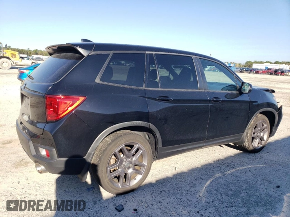 2022 Honda Passport EX-L z VIN 5FNYF7H57NB006655, wystawiony jako Copart lot #48693295 z przebiegiem 38 579 mil mil oraz Szkoda całkowita • Salvage title. Historia ofert i sprzedaży dostępna na DreamBid. Obrazek 3.