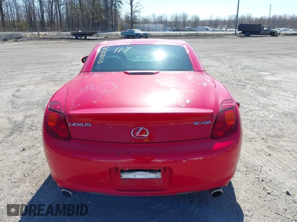 2002 Lexus SC 430 with VIN JTHFN48Y820003808, listed as a IAAI auction lot 41854770 with Not Provided miles and . Bid and sale history available at DreamBid. Image 15.