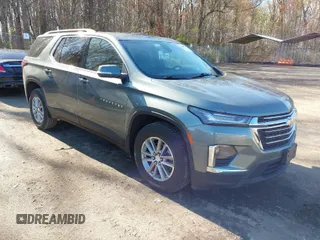 2022 Chevrolet Traverse LT Cloth with VIN 1GNEVGKW3NJ150288, listed as a IAAI auction lot 41880159 with 23,044 mi miles. Bid and sale history available at carsss.com. Image 1.