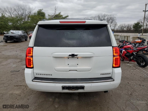2020 Chevrolet Suburban Premier with VIN 1GNSKJKJ9LR123382, listed as a Copart auction lot 86950554 with 45,616 mi miles and Salvage Title. Bid and sale history available at carsss.com. Image 6.