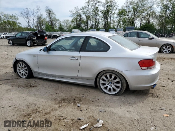 2009 BMW 1 Series 128i with VIN WBAUP73579VK74936, listed as a Copart auction lot 54558905 with 128,563 mi miles and Clean Title. Bid and sale history available at carsss.com. Image 2.