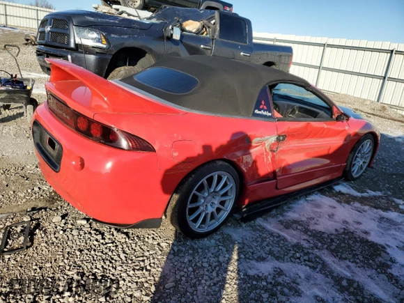 1998 Mitsubishi Eclipse GS with VIN 4A3AX35G4WE002625, listed as a Copart auction lot 88433365 with 227,413 mi miles and Salvage Title. Bid and sale history available at carsss.com. Image 3.