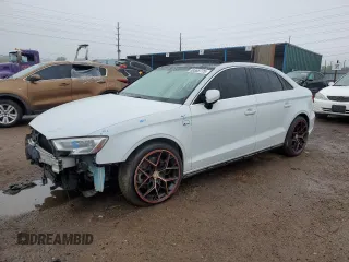 2018 Audi A3 Premium Plus with VIN WAUJ8GFF8J1018028, listed as a Copart auction lot 59588775 with 89,570 mi miles and Salvage title. Bid and sale history available at DreamBid. Image 1.