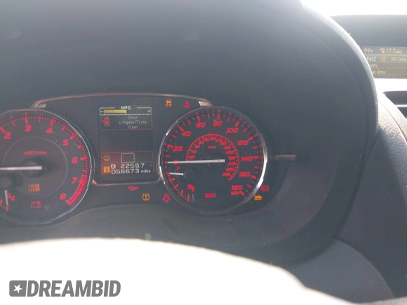 2015 Subaru WRX Premium with VIN JF1VA1D66F9819337, listed as a IAAI auction lot 42452261 with 56,673 mi miles and . Bid and sale history available at DreamBid. Image 15.