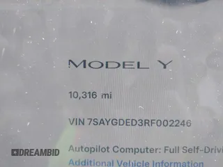 2024 Tesla Model Y with VIN 7SAYGDED3RF002246, listed as a IAAI auction lot 41566184 with 10,316 mi miles and . Bid and sale history available at DreamBid. Image 14.