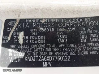 2013 Kia Soul + with VIN KNDJT2A6XD7760122, listed as a IAAI auction lot 41652106 with 116,237 mi miles. Bid and sale history available at carsss.com. Image 9.