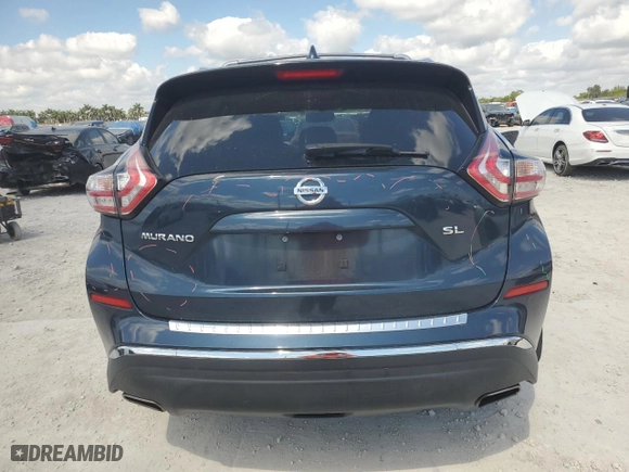 2017 Nissan Murano SL with VIN 5N1AZ2MG5HN173410, listed as a Copart auction lot 53186325 with 67,989 mi miles and Salvage Title. Bid and sale history available at carsss.com. Image 6.