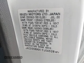 2001 Isuzu Trooper S z VIN JACDS58XX17J04528, wystawiony jako IAAI lot #41945828 z przebiegiem 113 152 mil mil oraz . Historia ofert i sprzedaży dostępna na DreamBid. Obrazek 9.