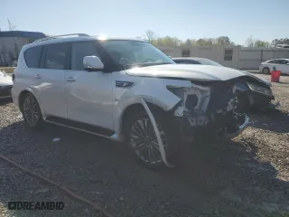 2019 Infiniti QX80 LUXE with VIN JN8AZ2NE4K9232422, listed as a Copart auction lot 48535354 with 112,686 mi miles. Bid and sale history available at carsss.com. Image 4.