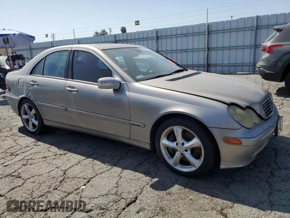 2004 Mercedes-Benz C 230 Kompressor with VIN WDBRF40JX4F549275, listed as a Copart auction lot 60458595 with Not provided miles and Salvage title. Bid and sale history available at DreamBid. Image 4.