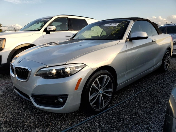 2018 BMW 2 Series 230i with VIN WBA2M7C53JVD51518, listed as a Copart auction lot 74461374 with 0 mi miles and Non Repairable. Bid and sale history available at carsss.com. Image 1.