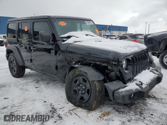 2022 Jeep Wrangler Unlimited Sport S z VIN 1C4HJXDG7NW227321, wystawiony jako Copart lot #45699695 z przebiegiem 25 369 mil mil oraz Szkoda całkowita • Salvage title. Historia ofert i sprzedaży dostępna na DreamBid. Obrazek 4.