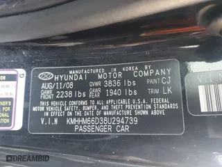 2008 Hyundai Tiburon GS with VIN KMHHM66D38U294739, listed as a Copart auction lot 82138854 with 170,361 mi miles and Clean Title. Bid and sale history available at carsss.com. Image 12.
