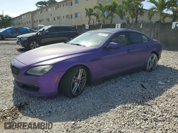 2013 BMW 6 Series 640i with VIN WBA6A0C58DDZ03250, listed as a Copart auction lot 52081974 with 146,345 mi miles and Salvage Title. Bid and sale history available at DreamBid. Image 1.