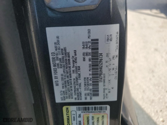 2016 Ford Mustang EcoBoost with VIN 1FATP8UH4G5296134, listed as a Copart auction lot 50766035 with NaN miles and Clean Title. Bid and sale history available at carsss.com. Image 12.