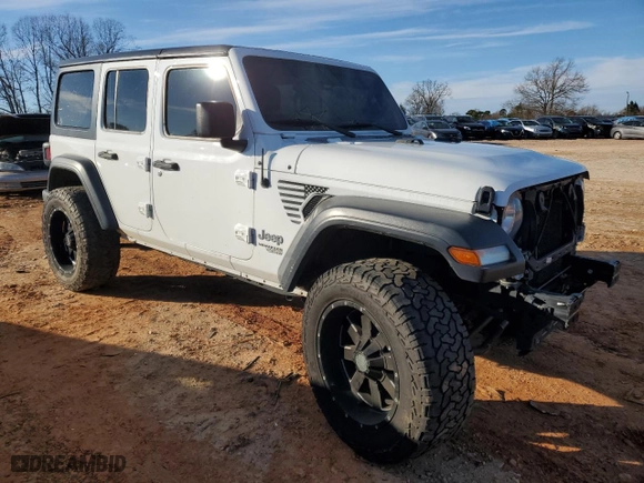 2020 Jeep Wrangler Unlimited Sport S with VIN 1C4HJXDG4LW296898, listed as a Copart auction lot 45168915 with 110,079 mi miles and Salvage Title. Bid and sale history available at carsss.com. Image 4.
