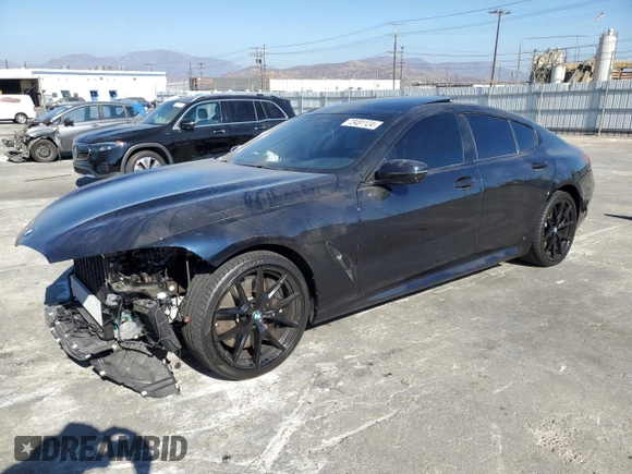 2024 BMW 8 Series 840i with VIN WBAGV2C05RCP20023, listed as a Copart auction lot 73481124 with 6,454 mi miles and Salvage Title. Bid and sale history available at carsss.com. Image 1.