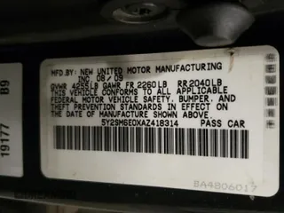 2010 Pontiac Vibe with VIN 5Y2SM6E0XAZ418314, listed as a Copart auction lot 86565084 with 220,876 mi miles and Salvage Title. Bid and sale history available at carsss.com. Image 12.