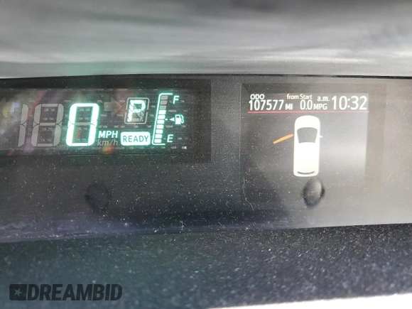 2012 Toyota Prius One with VIN JTDKDTB37C1022680, listed as a Copart auction lot 55251005 with 107,577 mi miles and Clean Title. Bid and sale history available at carsss.com. Image 9.