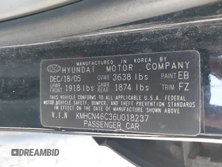 2006 Hyundai Accent GLS with VIN KMHCN46C36U018237, listed as a IAAI auction lot 41916524 with 92,427 mi miles. Bid and sale history available at carsss.com. Image 9.