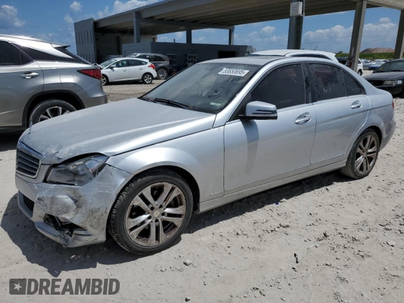 2014 Mercedes-Benz C 250 Sport z VIN WDDGF4HB4EG250095, wystawiony jako Copart lot #53650695 z przebiegiem Nie podano mil oraz Szkoda całkowita • Salvage title. Historia ofert i sprzedaży dostępna na DreamBid. Obrazek 1.