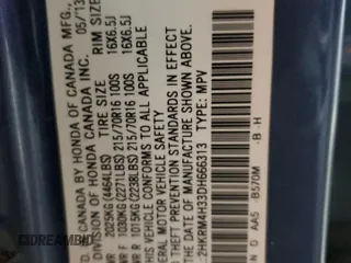 2013 Honda CR-V LX with VIN 2HKRM4H33DH666313, listed as a Copart auction lot 49817535 with 254,208 mi miles and Salvage Title. Bid and sale history available at DreamBid. Image 15.