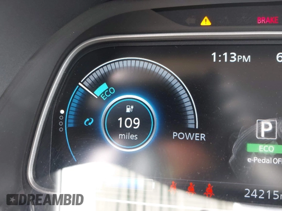 2022 Nissan LEAF SV with VIN 1N4AZ1CV8NC563090, listed as a IAAI auction lot 42086289 with 24,215 mi miles and . Bid and sale history available at DreamBid. Image 18.