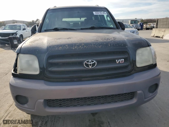 2001 Toyota Sequoia SR5 with VIN 5TDZT34A91S012133, listed as a Copart auction lot 43316145 with 234,638 mi miles and Clean Title. Bid and sale history available at carsss.com. Image 5.
