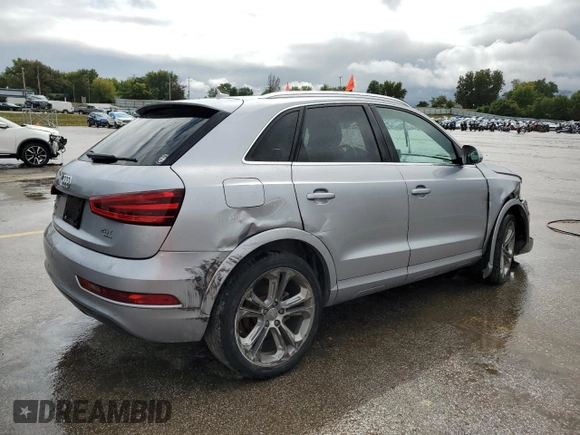 2015 Audi Q3 Prestige with VIN WA1GFCFS7FR012524, listed as a Copart auction lot 72800324 with 131,261 mi miles and Salvage title. Bid and sale history available at DreamBid. Image 3.