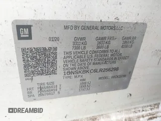 2020 Chevrolet Tahoe LT with VIN 1GNSKBKC6LR256298, listed as a IAAI auction lot 39807928 with Not provided miles and . Bid and sale history available at DreamBid. Image 9.