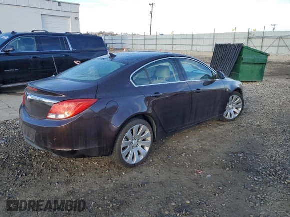 2011 Buick Regal CXL Turbo TO7 with VIN W04G15GVXB1066038, listed as a Copart auction lot 85979494 with 106,450 mi miles and Salvage Title. Bid and sale history available at carsss.com. Image 3.
