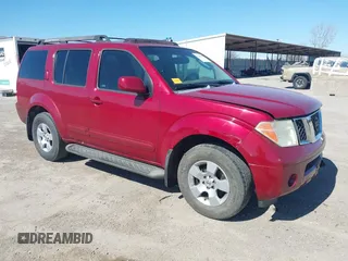2007 Nissan Pathfinder SE with VIN 5N1AR18U87C643854, listed as a IAAI auction lot 41695079 with 185,158 mi miles and . Bid and sale history available at DreamBid. Image 1.