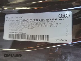 2019 Audi A3 Sedan Premium with VIN WAUBEGFF4KA116777, listed as a Copart auction lot 49246265 with 90,438 mi miles and Salvage Title. Bid and sale history available at carsss.com. Image 12.