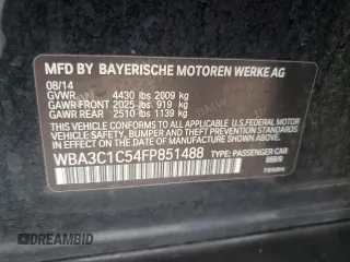 2015 BMW 3 Series 328i with VIN WBA3C1C54FP851488, listed as a Copart auction lot 55702795 with 110,996 mi miles and Clean Title. Bid and sale history available at carsss.com. Image 12.