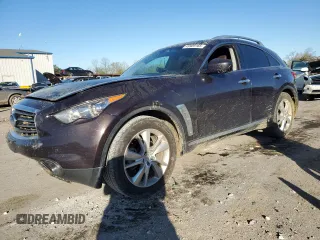 2012 Infiniti FX35 with VIN JN8AS1MU3CM122063, listed as a Copart auction lot 49909165 with 147,716 mi miles and Salvage Title. Bid and sale history available at carsss.com. Image 1.