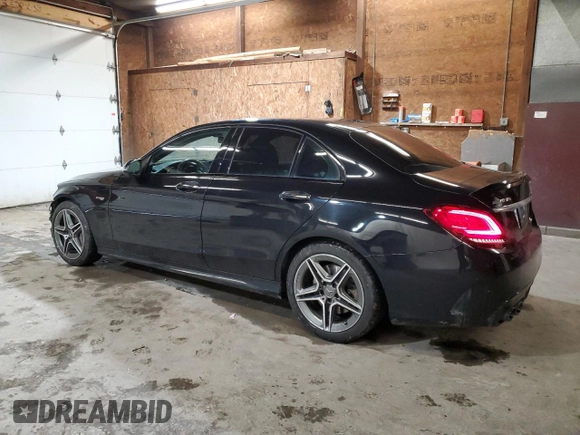 2019 Mercedes-Benz C 43 AMG with VIN 55SWF6EB4KU292857, listed as a Copart auction lot 47214505 with 30,200 mi miles and Salvage title. Bid and sale history available at DreamBid. Image 2.