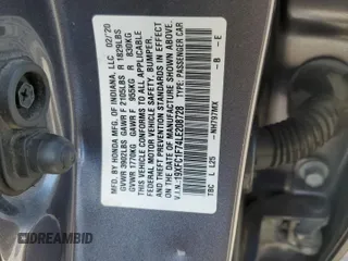 2020 Honda Civic EX-L z VIN 19XFC1F74LE208728, wystawiony jako Copart lot #55990835 z przebiegiem 150 354 mil mil oraz Szkoda całkowita • Salvage title. Historia ofert i sprzedaży dostępna na DreamBid. Obrazek 12.